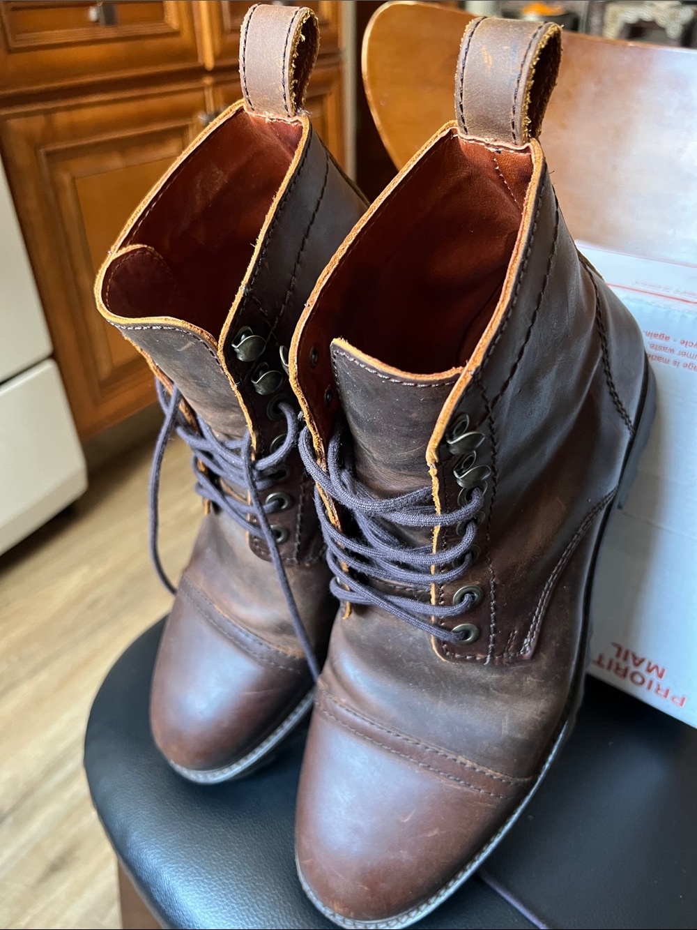Portland Leather Patina Breaker Boots Men’s Size 9 US 42EU Cognac brownWORN ONCE